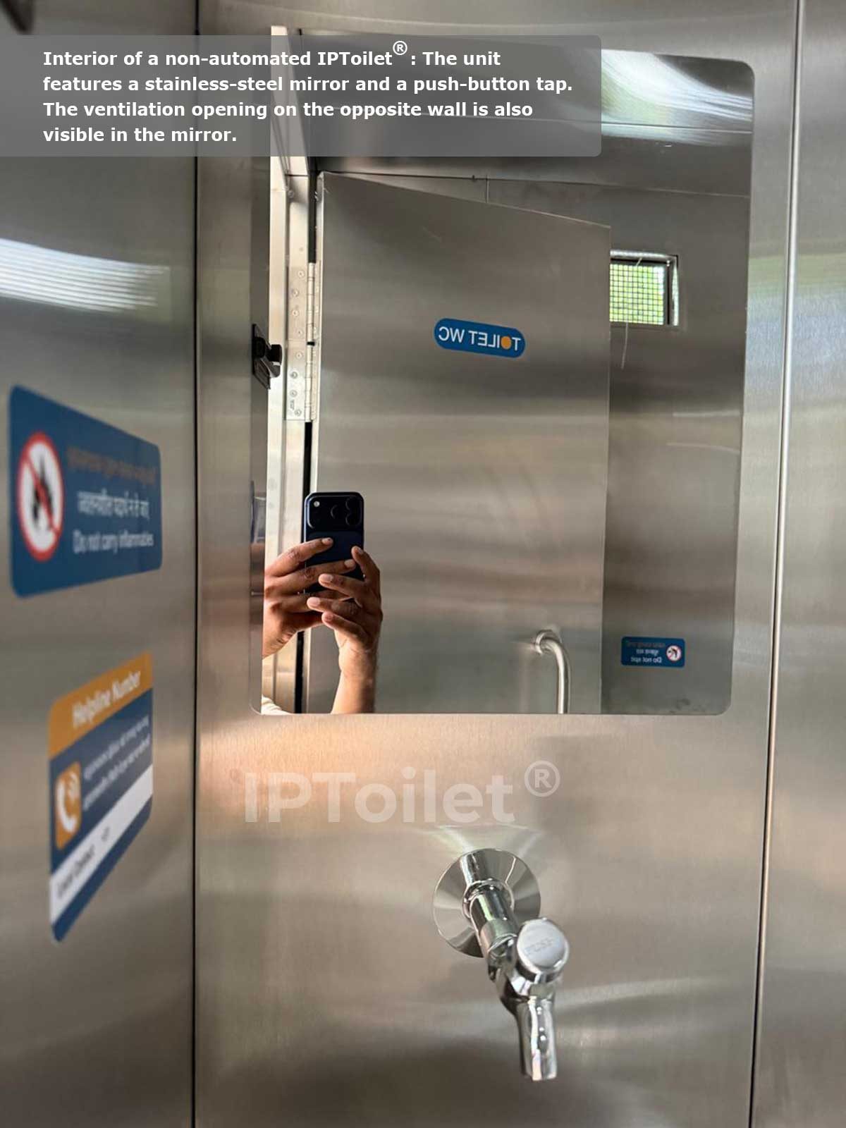 IPToilet® Western WC with touch-free flush and stainless steel fittings
