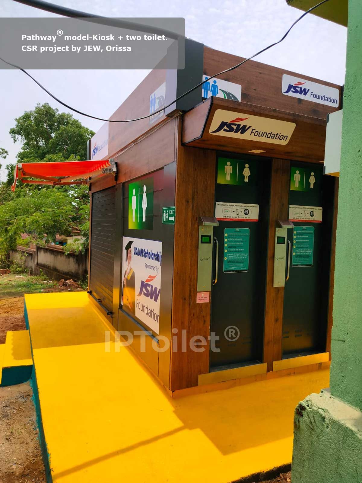 IPToilet® public toilet unit exterior — installation in progress